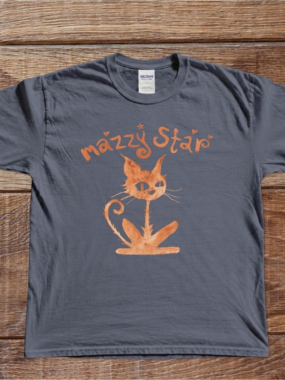 Gildan Charcoal Mazzy Star Cat Graphic